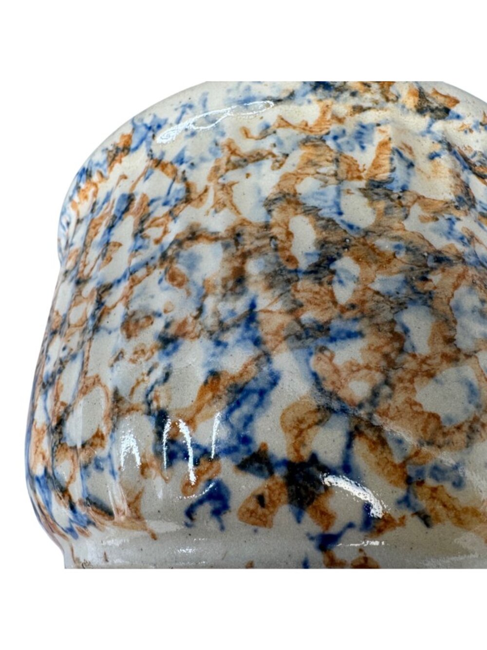 Redwing Spongeware Stoneware Bowl Speckled Vintage Ceramic 7" Diameter Crock A - Picture 10 of 12